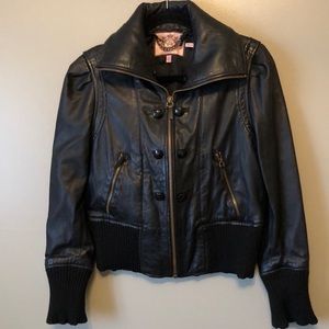 Vintage Juicy couture leather biker jacket large